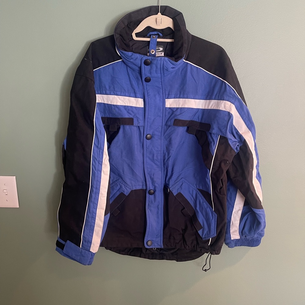 Mens Mobius Large Ski/Riding Jacket. Blue/White/black